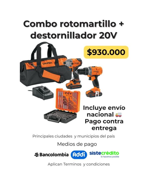 combo taladro + atornillador