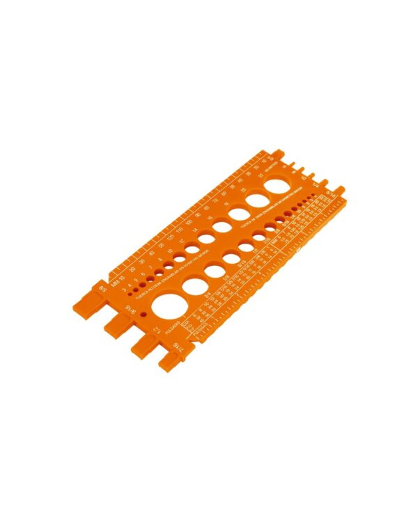 regleta medidora de tuercas y tornillos