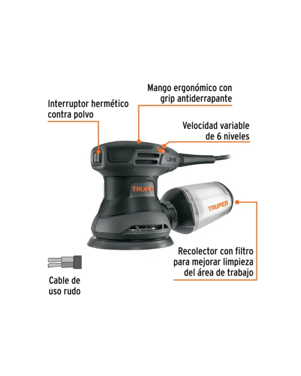 lijadora roto orbital 5" 260w