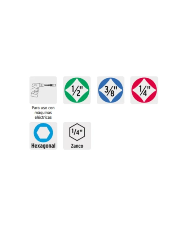 adaptadores para dados 1/4 3/8 y 1/2