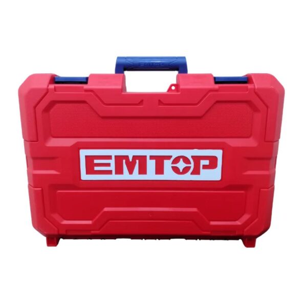 combo inalámbrico emtop 20v: taladro + pulidora