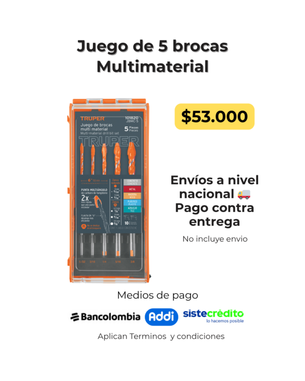 juego de 5 brocas multimaterial juego de 5 brocas multimaterial