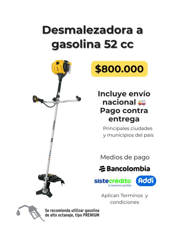desmalezadora a gasolina 52 cc